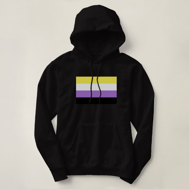 Sudadera Bandera de Orgullo No Binario (Diseño del anverso)