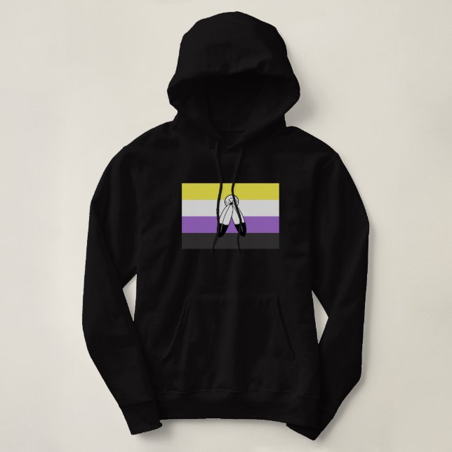 Sudadera Bandera de orgullo no binario de dos espíritus (Diseño del anverso)