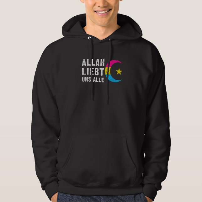 Sudadera Bandera de orgullo pansexual Hilal luna creciente  (Anverso)