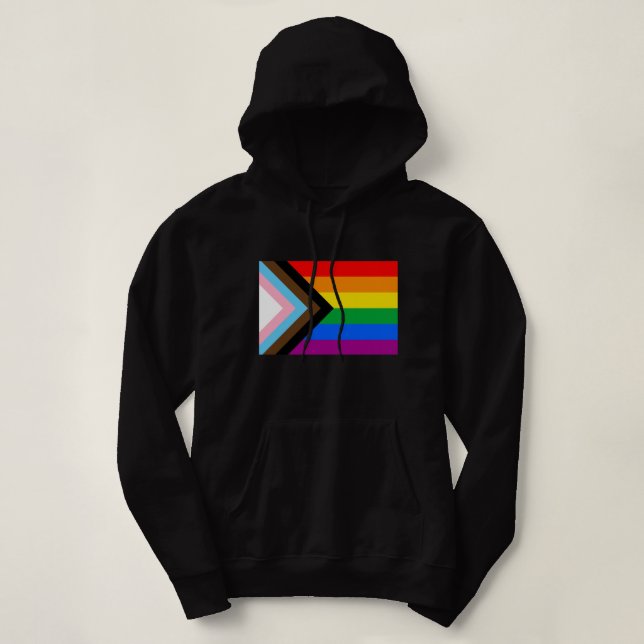 Sudadera Bandera de Orgullo Progresista LGBTQ+ (Diseño del anverso)
