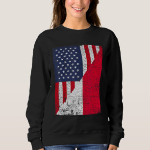 Sudadera Bandera de país mitad EE. UU. mitad Polonia