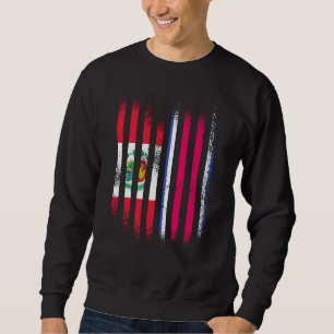 Sudadera Bandera de Perú Costa Rica Cultivado Banderas de P