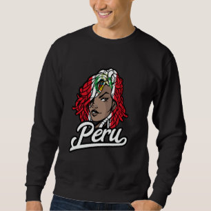 Sudadera Bandera de Perú Dreadlocks Orgullo Peruano Mujer P