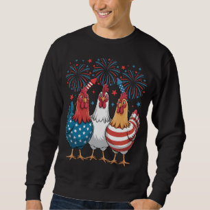 Sudadera Bandera de pollo de Estados Unidos Patriótica 4 de