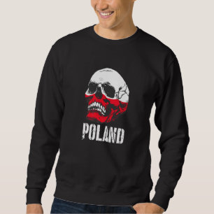 Sudadera Bandera de Polonia Cráneo Orgullo Polaco Patriótic