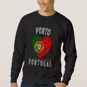 Sudadera Bandera de Portugal Corazón Ciudad de Porto