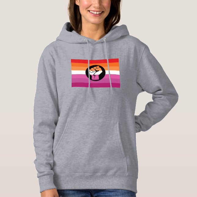 Sudadera Bandera de protesta lésbica (Anverso)