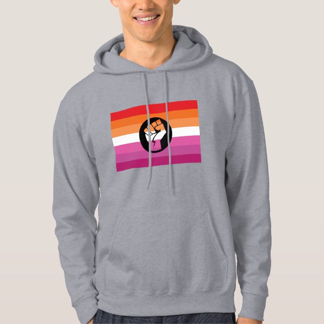Sudadera Bandera de protesta lésbica (Anverso)