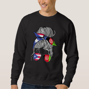 Sudadera Bandera de Puerto Rico Afganistán Mujeres Mayores