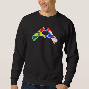 Sudadera Bandera de Puerto Rico Bolvia Corazón Puertorrique