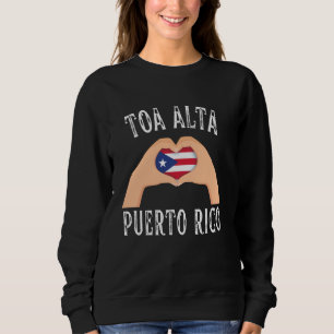 Sudadera Bandera de Puerto Rico Corazón Ciudad Toa Alta