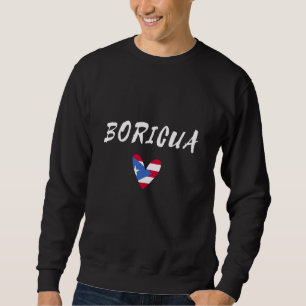 Sudadera Bandera de Puerto Rico del Corazón de Boricua Here