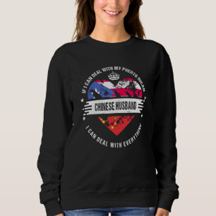 Sudadera Bandera de Puerto Rico Marido Criado en China País