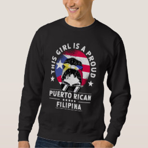 Sudadera Bandera de Puerto Rico Mujeres Crecidas de Filipin