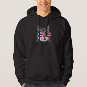 Sudadera Bandera de Puerto Rico Rota Familia Orgullo Gato