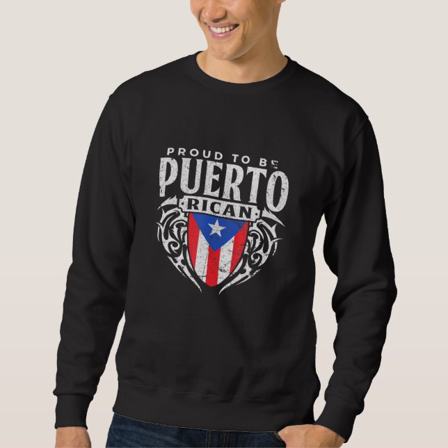 Sudadera Bandera De Puerto Rico Tee Orgulloso De Ser Souv P (Anverso)