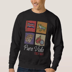 Sudadera Bandera de Pura Vida Costa Rica, rana tropical y t