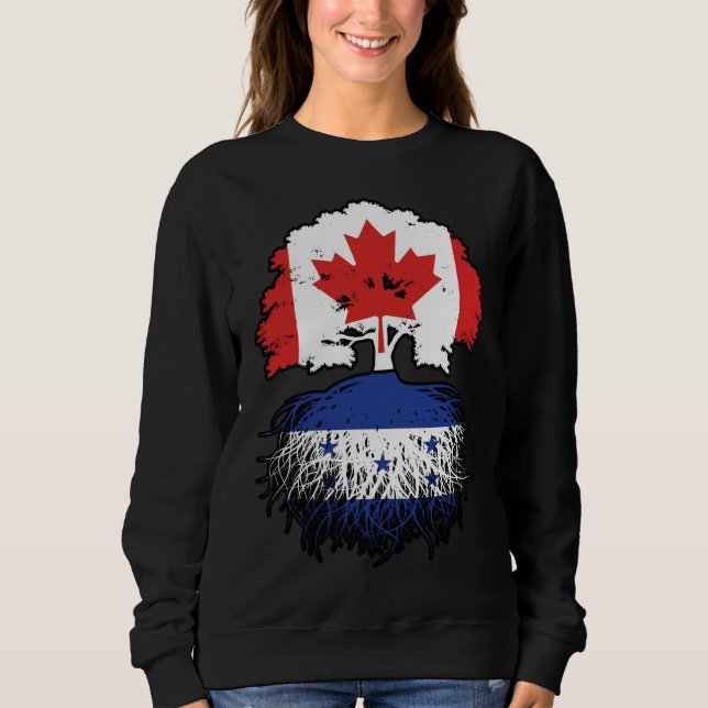 Sudadera Bandera de raíces de árbol hondureño canadiense en (Anverso)