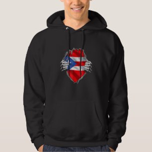 Sudadera Bandera de raíces de Puerto Rico Patrimonio ADN pu