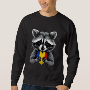 Sudadera Bandera de Rumania Lemur Raíces rumanas corazón a 