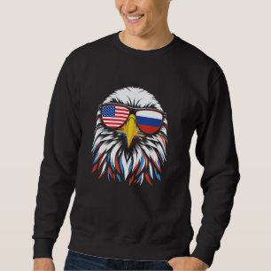 Sudadera Bandera de Rusia Estados Unidos medio estadouniden