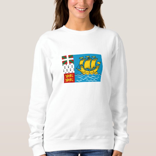 Sudadera Bandera de Saint Pierre y Miquelon (Anverso)