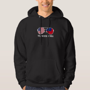 Sudadera Bandera de Samoa Americana Gafas de sol Estadounid