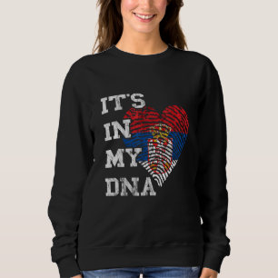 Sudadera Bandera de Serbia Está En Mi ADN Huella Del Pulgar