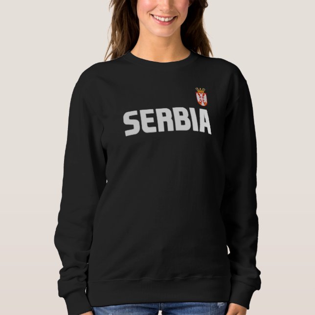 Sudadera Bandera de Serbia Orgullo serbio País internaciona (Anverso)