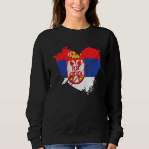 Sudadera Bandera de Serbia que amo Serbia. Está en mi ADN p