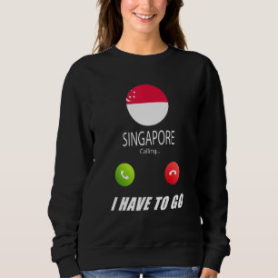 Sudadera Bandera de Singapur Souvenir Singapur Está Llamand