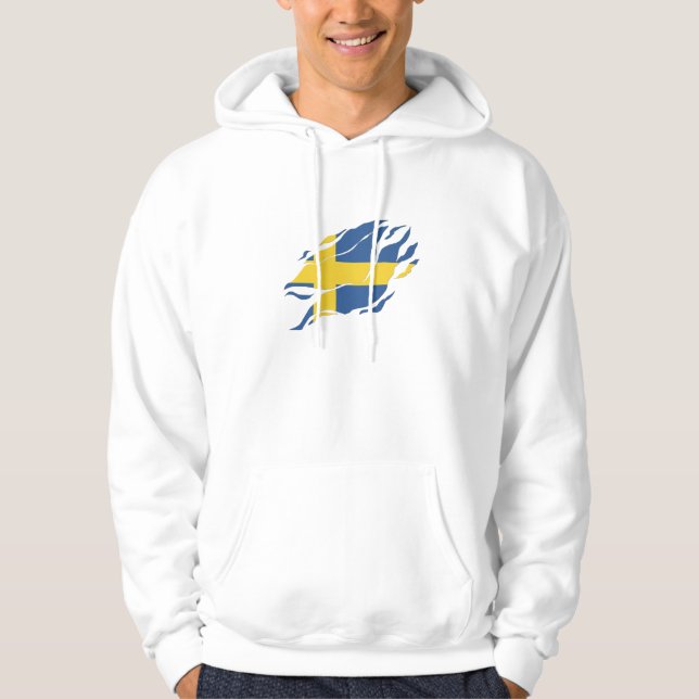 Sudadera Bandera de Suecia dentro de mí, ennegrecida dentro (Anverso)