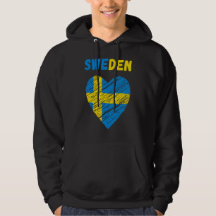 Sudadera Bandera de Suecia Fiesta de Suecia Corazón Bandera