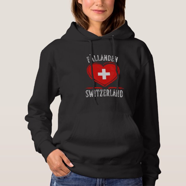 Sudadera Bandera de Suiza Corazón Ciudad Fällanden (Anverso)