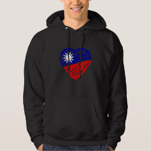 Sudadera Bandera de Taiwán Corazón de Taiwán Vintage Apoyo