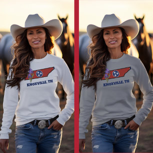 Sudadera Bandera de Tennessee y Flor Iris Púrpura con Texto