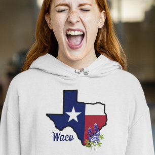 Sudadera Bandera de Texas con Personalizado de Bluebonnet c
