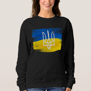 Sudadera Bandera de Ucrania y escudo de armas pintado Pa uc