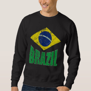 Sudadera Bandera de Ventilador Retro Brasil