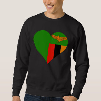 Sudadera Bandera de Zambia Corazón Zambia  Ama Zambia