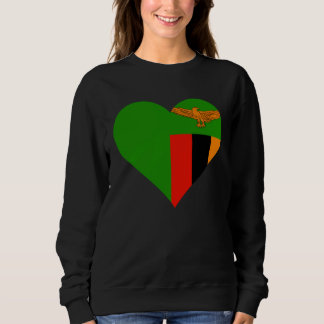 Sudadera Bandera de Zambia Corazón Zambia  Ama Zambia