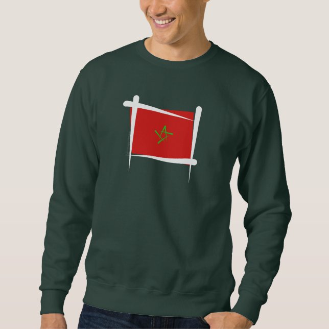 Sudadera Bandera del cepillo de Marruecos (Anverso)