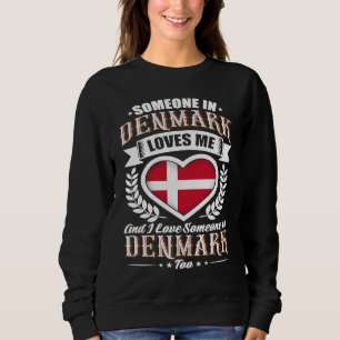 Sudadera Bandera del corazón de Dinamarca Alguien en Dinama