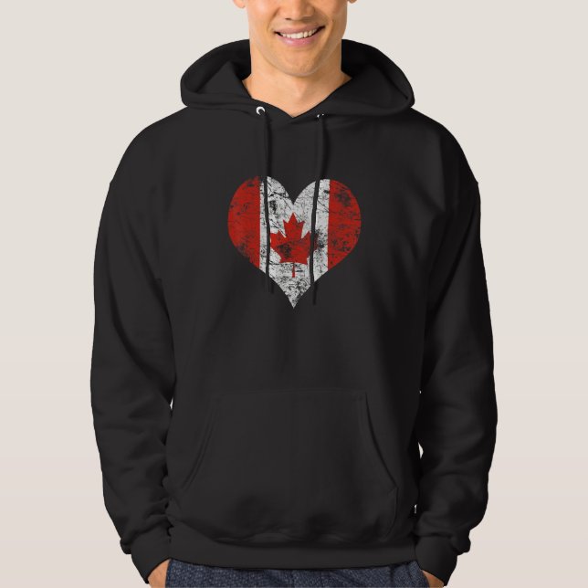 Sudadera Bandera del corazón de la cosecha de Canadá Hoja d (Anverso)