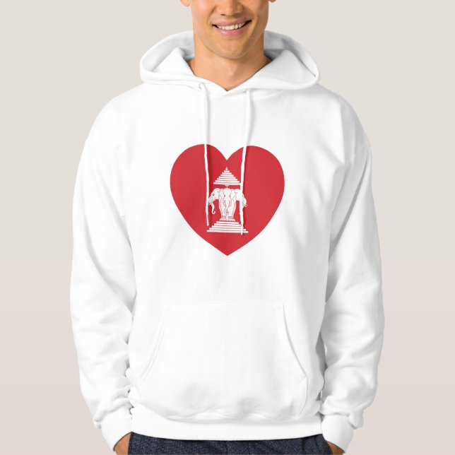 Sudadera Bandera del corazón del elefante Laotian Erawan 3 (Anverso)