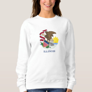 Sudadera Bandera del estado de Illinois