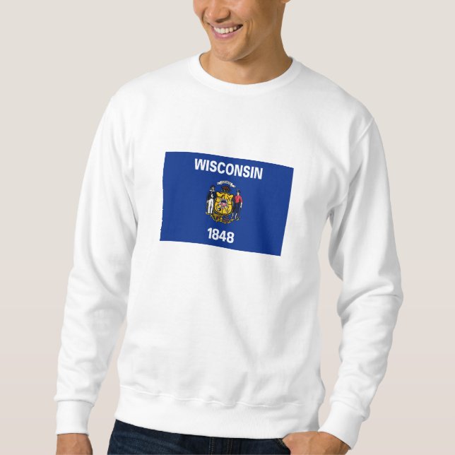Sudadera Bandera del estado de Wisconsin (Anverso)