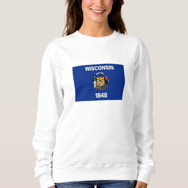 Sudadera Bandera del estado de Wisconsin (Anverso)