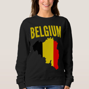 Sudadera Bandera del mapa de país de Bélgica Bélgica