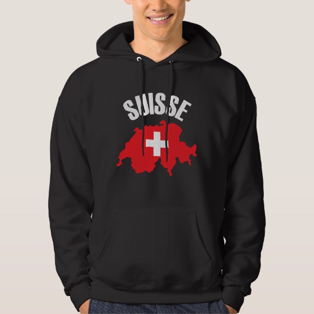 Sudadera Bandera del mapa de Suiza de Suisse (Anverso)